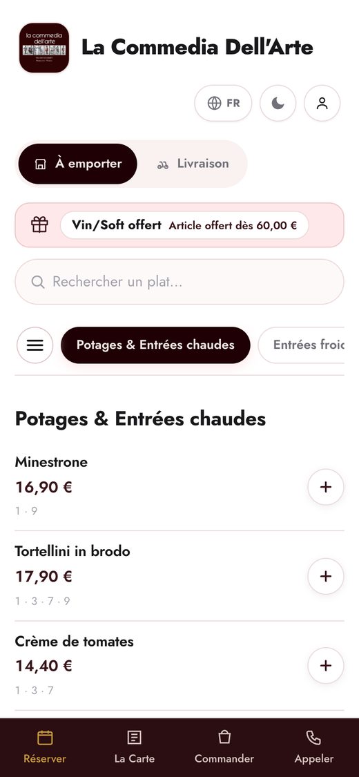 Commande en ligne Delova de La Commedia dell’Arte